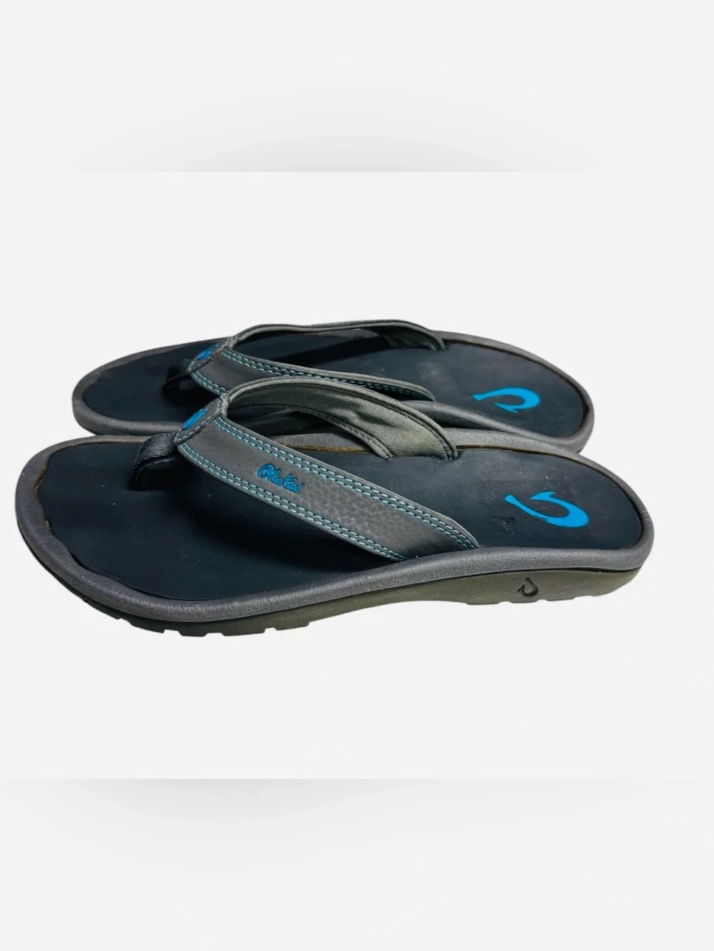 Olukai Kids Gray/Blue  Flip Flop Sandals Size 6  (See measurements)